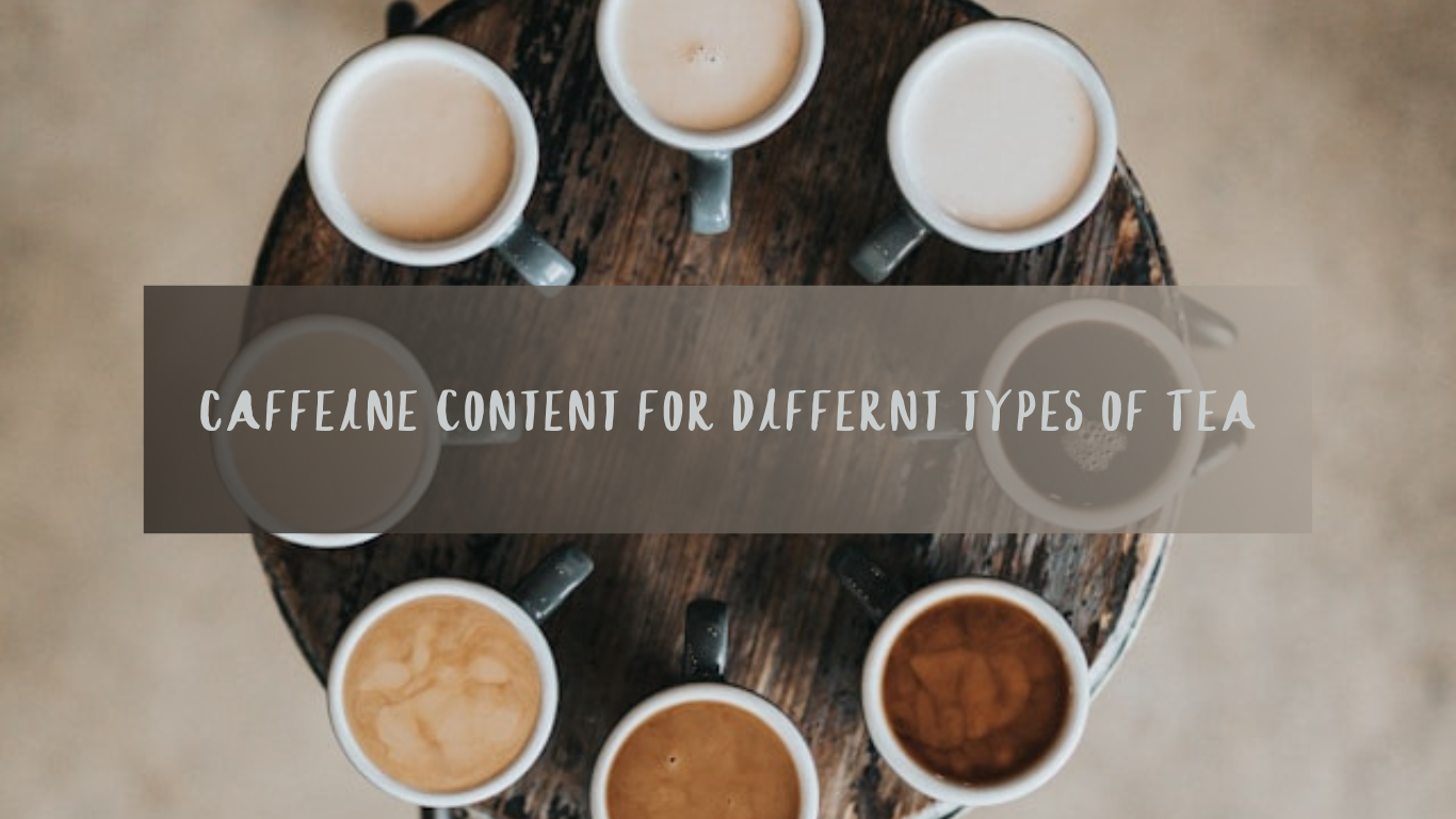 The caffeine content in different types of tea